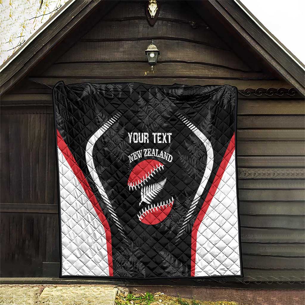 Custom New Zealand Silver Fern Softball Quilt Go Aotearoa