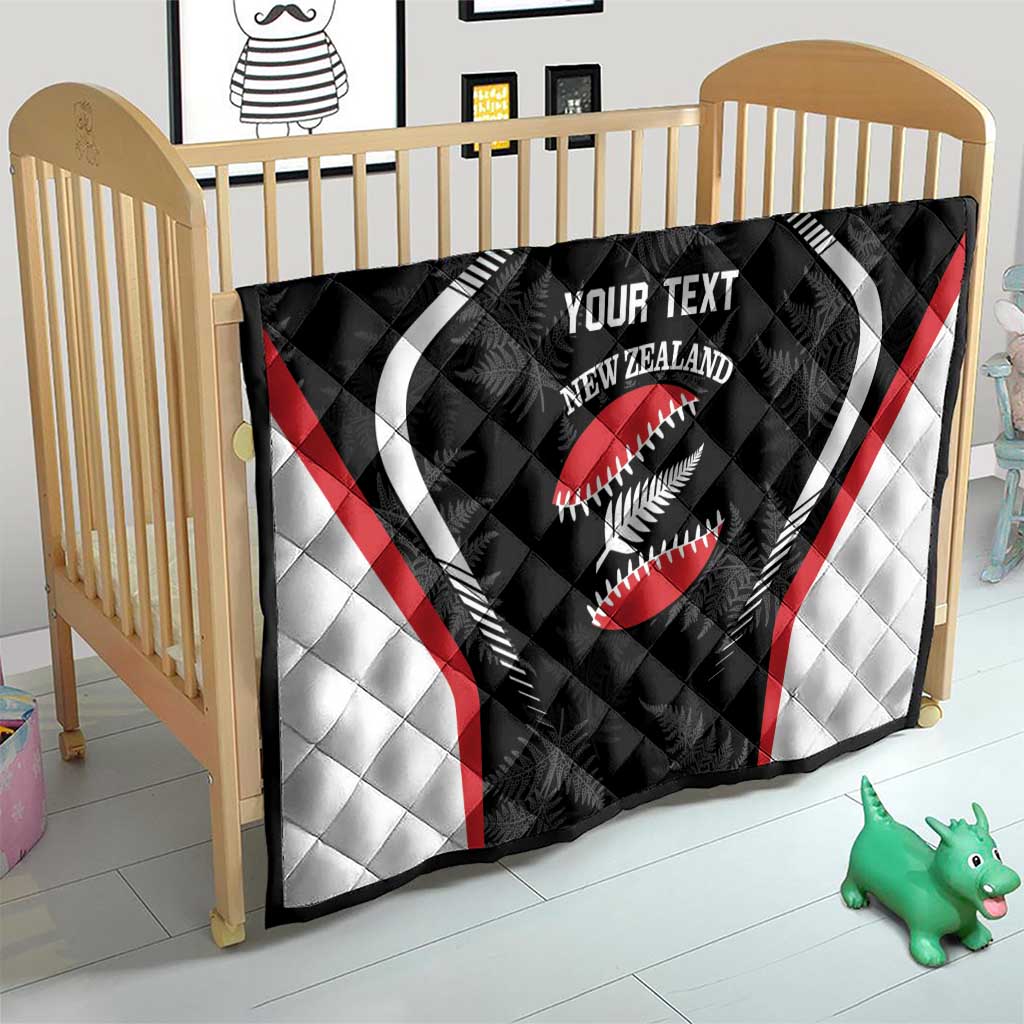 Custom New Zealand Silver Fern Softball Quilt Go Aotearoa