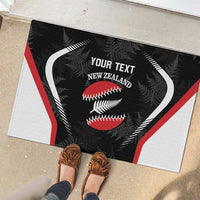 Custom New Zealand Silver Fern Softball Rubber Doormat Go Aotearoa LT14 - Polynesian Pride