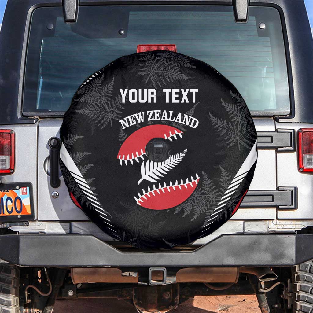 Custom New Zealand Silver Fern Softball Spare Tire Cover Go Aotearoa LT14 Black - Polynesian Pride