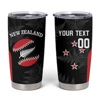 Personalised New Zealand Silver Fern Softball Tumbler Cup Go Aotearoa LT14 Black - Polynesian Pride