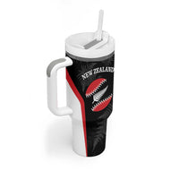 Personalised New Zealand Silver Fern Softball Tumbler With Handle Go Aotearoa LT14 - Polynesian Pride