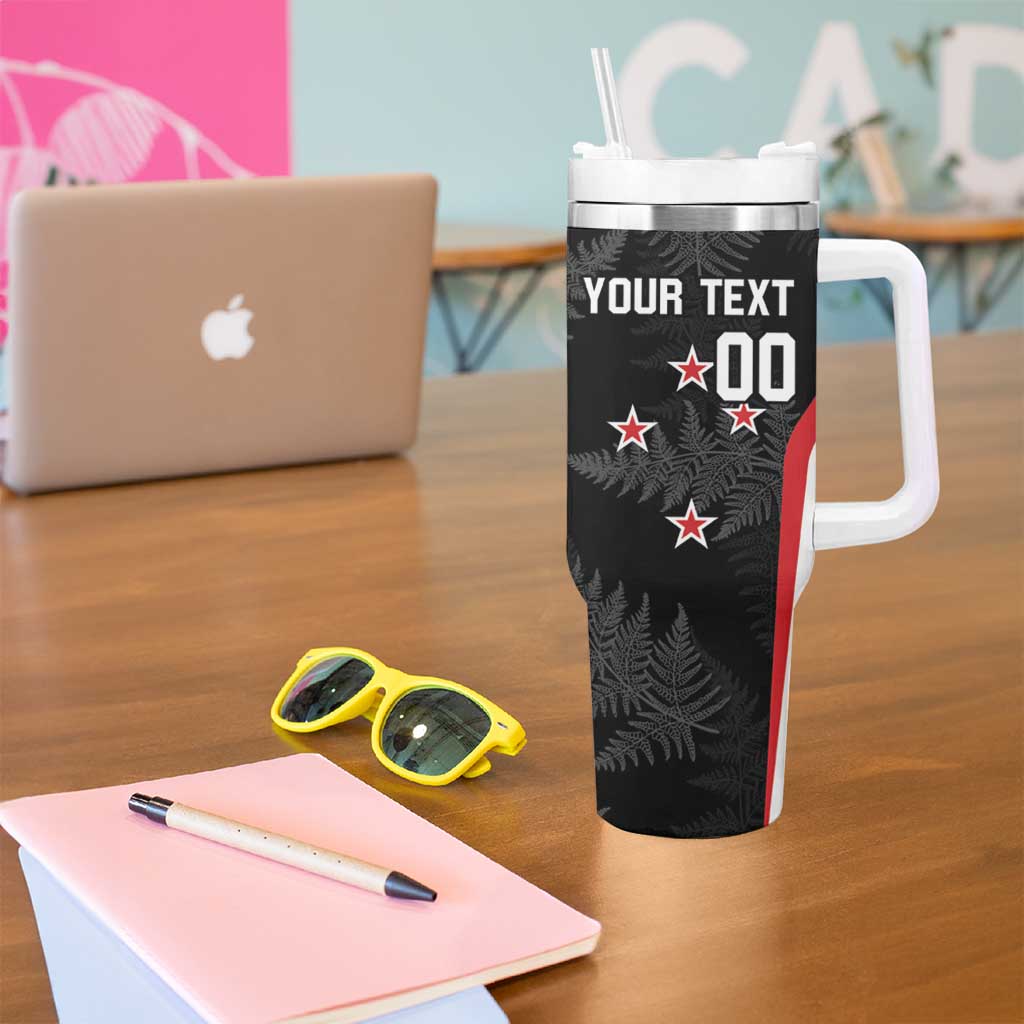 Personalised New Zealand Silver Fern Softball Tumbler With Handle Go Aotearoa LT14 - Polynesian Pride