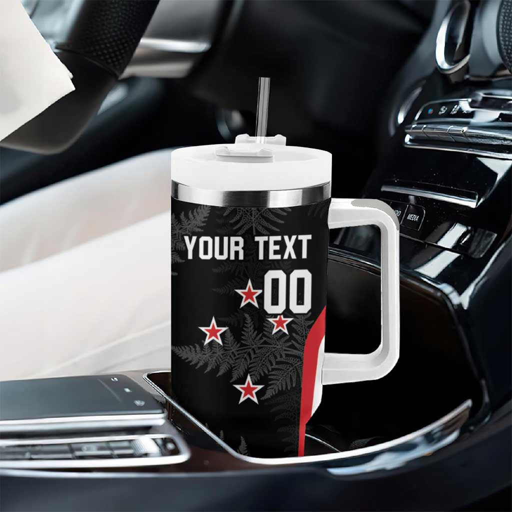 Personalised New Zealand Silver Fern Softball Tumbler With Handle Go Aotearoa LT14 - Polynesian Pride