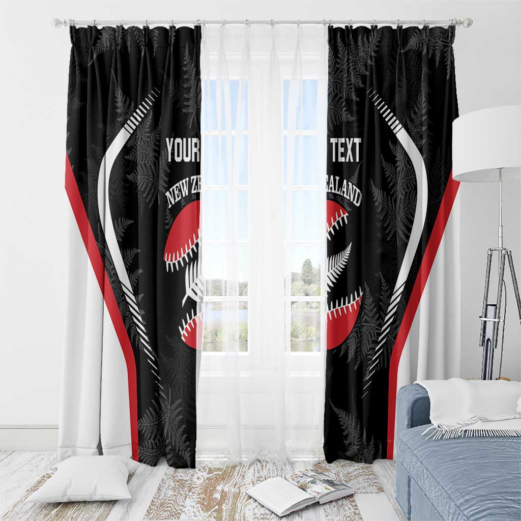 Custom New Zealand Silver Fern Softball Window Curtain Go Aotearoa LT14 - Polynesian Pride