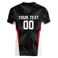 Custom New Zealand Silver Fern Softball Women V-Neck T-Shirt Go Aotearoa