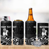 Personalised Aotearoa Ice Hockey 4 in 1 Can Cooler Tumbler NZ Tiki Mascot - Maori Pattern LT14