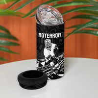 Personalised Aotearoa Ice Hockey 4 in 1 Can Cooler Tumbler NZ Tiki Mascot - Maori Pattern LT14