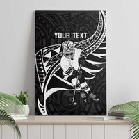 Custom Aotearoa Ice Hockey Canvas Wall Art NZ Tiki Mascot - Maori Pattern LT14 - Polynesian Pride