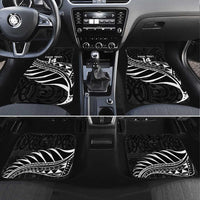 Custom Aotearoa Ice Hockey Car Mats NZ Tiki Mascot - Maori Pattern LT14 Set 4pcs Black - Polynesian Pride