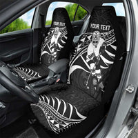 Custom Aotearoa Ice Hockey Car Seat Cover NZ Tiki Mascot - Maori Pattern
