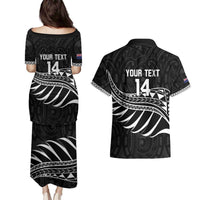 Custom Aotearoa Ice Hockey Couples Matching Puletasi and Hawaiian Shirt NZ Tiki Mascot - Maori Pattern LT14 - Polynesian Pride