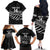 Custom Aotearoa Ice Hockey Family Matching Off The Shoulder Long Sleeve Dress and Hawaiian Shirt NZ Tiki Mascot - Maori Pattern