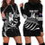 Custom Aotearoa Ice Hockey Hoodie Dress NZ Tiki Mascot - Maori Pattern