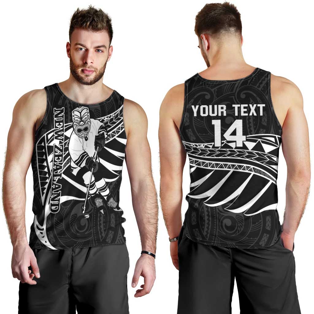 Custom Aotearoa Ice Hockey Men Tank Top NZ Tiki Mascot - Maori Pattern LT14 - Polynesian Pride