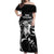 Custom Aotearoa Ice Hockey Off Shoulder Maxi Dress NZ Tiki Mascot - Maori Pattern