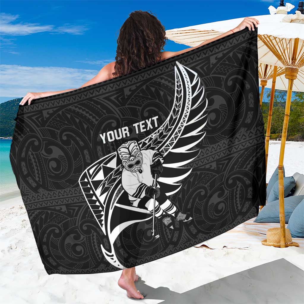 Custom Aotearoa Ice Hockey Sarong NZ Tiki Mascot - Maori Pattern