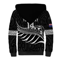 Custom Aotearoa Ice Hockey Sherpa Hoodie NZ Tiki Mascot - Maori Pattern LT14 - Polynesian Pride