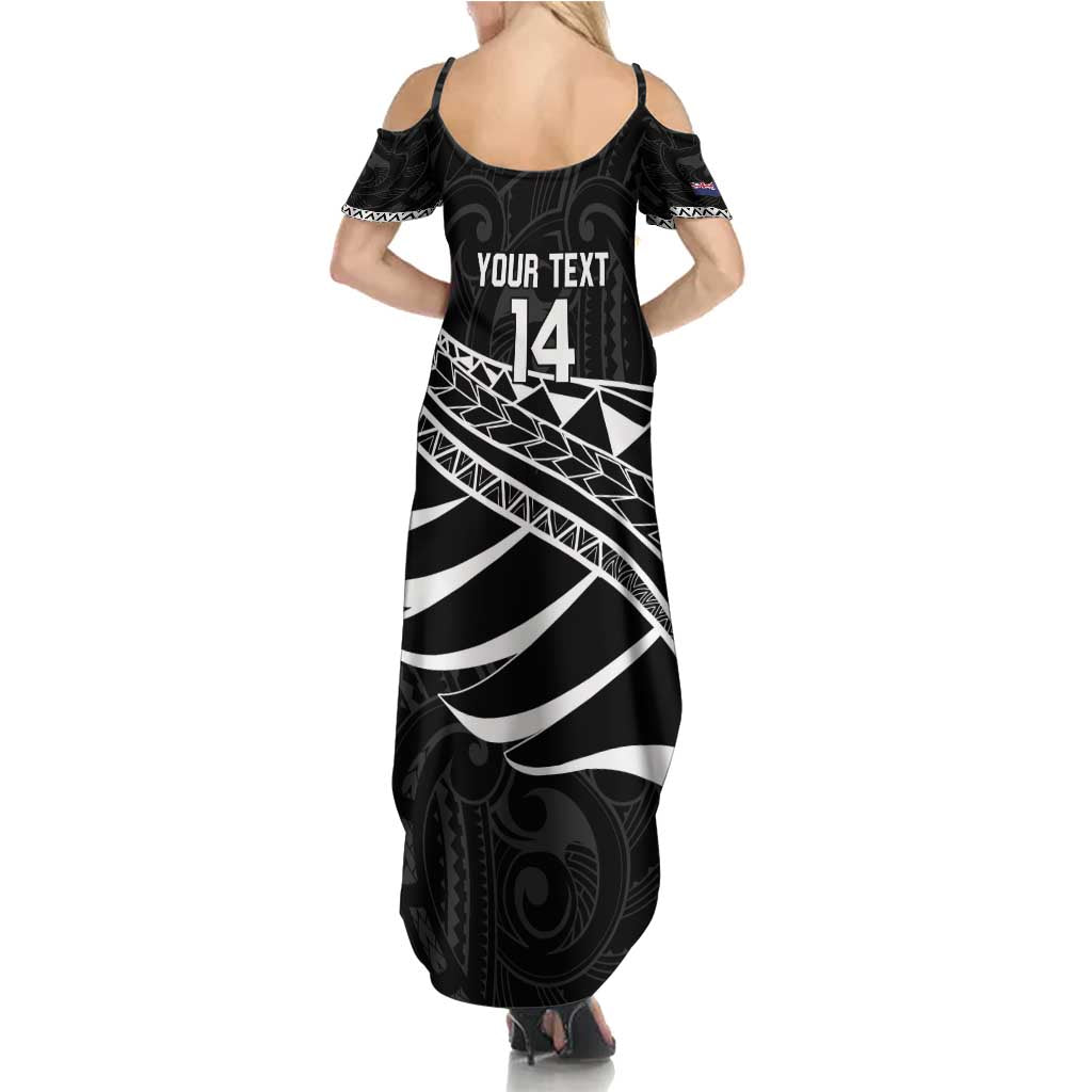 Custom Aotearoa Ice Hockey Summer Maxi Dress NZ Tiki Mascot - Maori Pattern LT14 - Polynesian Pride