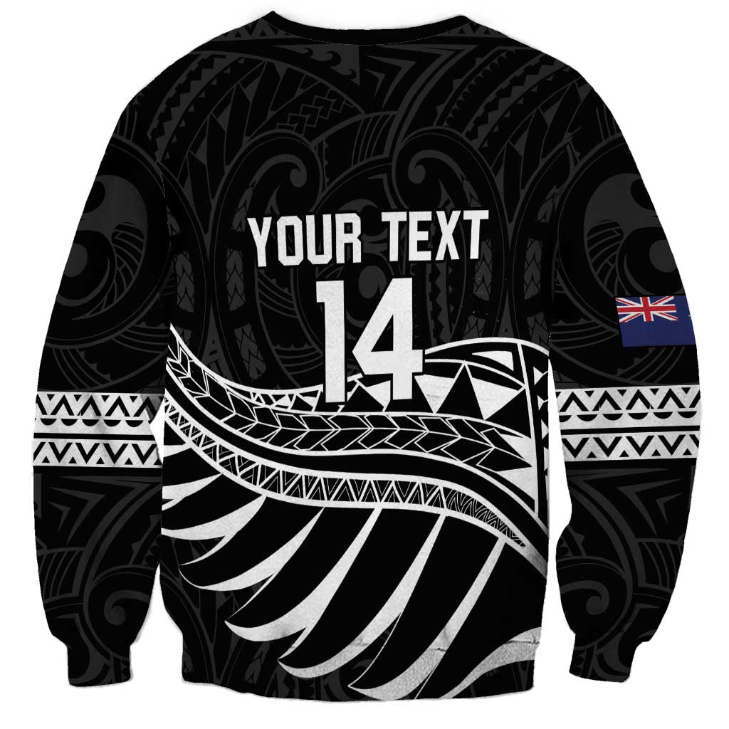 Custom Aotearoa Ice Hockey Sweatshirt NZ Tiki Mascot - Maori Pattern LT14 - Polynesian Pride