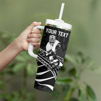 Personalised Aotearoa Ice Hockey Tumbler With Handle NZ Tiki Mascot - Maori Pattern LT14 - Polynesian Pride