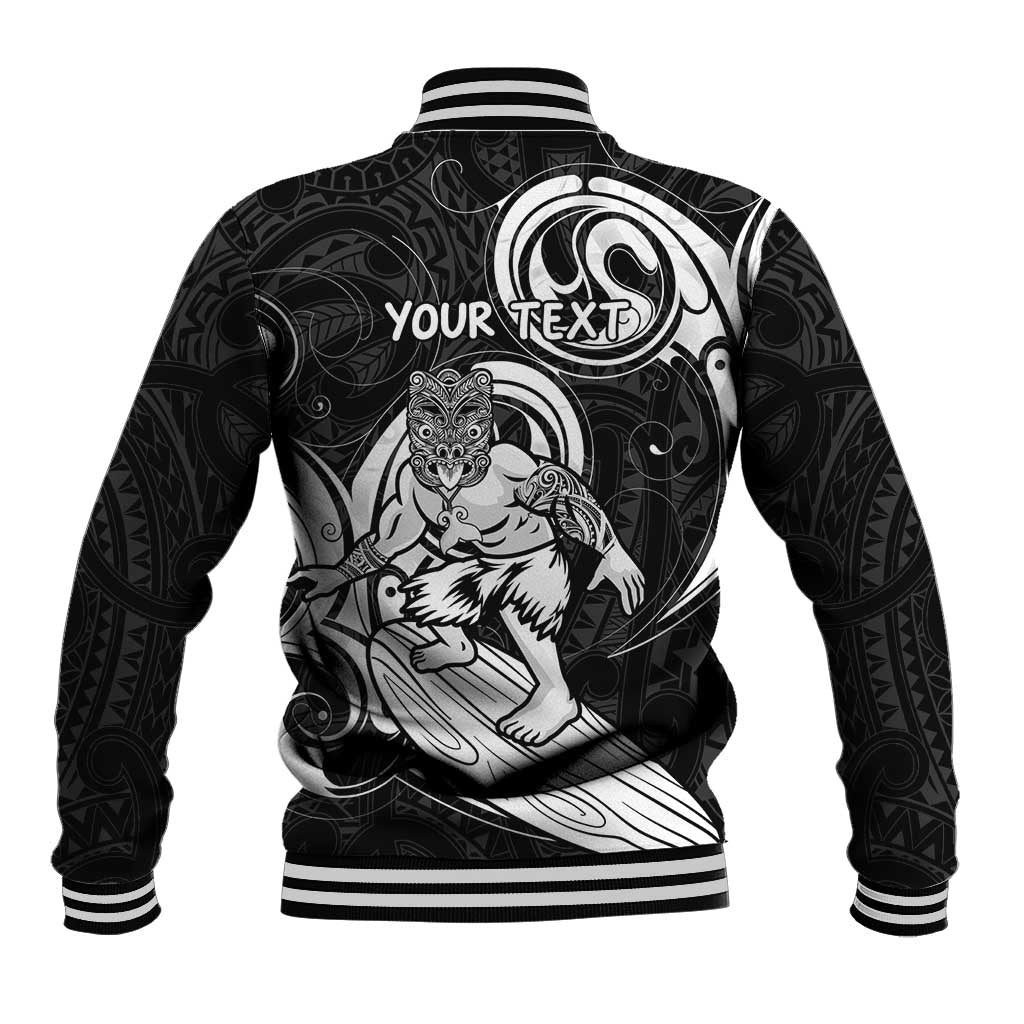 Personalised New Zealand Surfing Baseball Jacket Aotearoa Maori Tiki Haka LT14 - Polynesian Pride