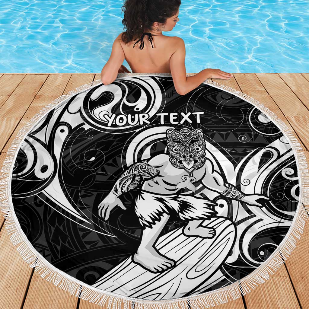 Personalised New Zealand Surfing Beach Blanket Aotearoa Maori Tiki Haka LT14 - Polynesian Pride