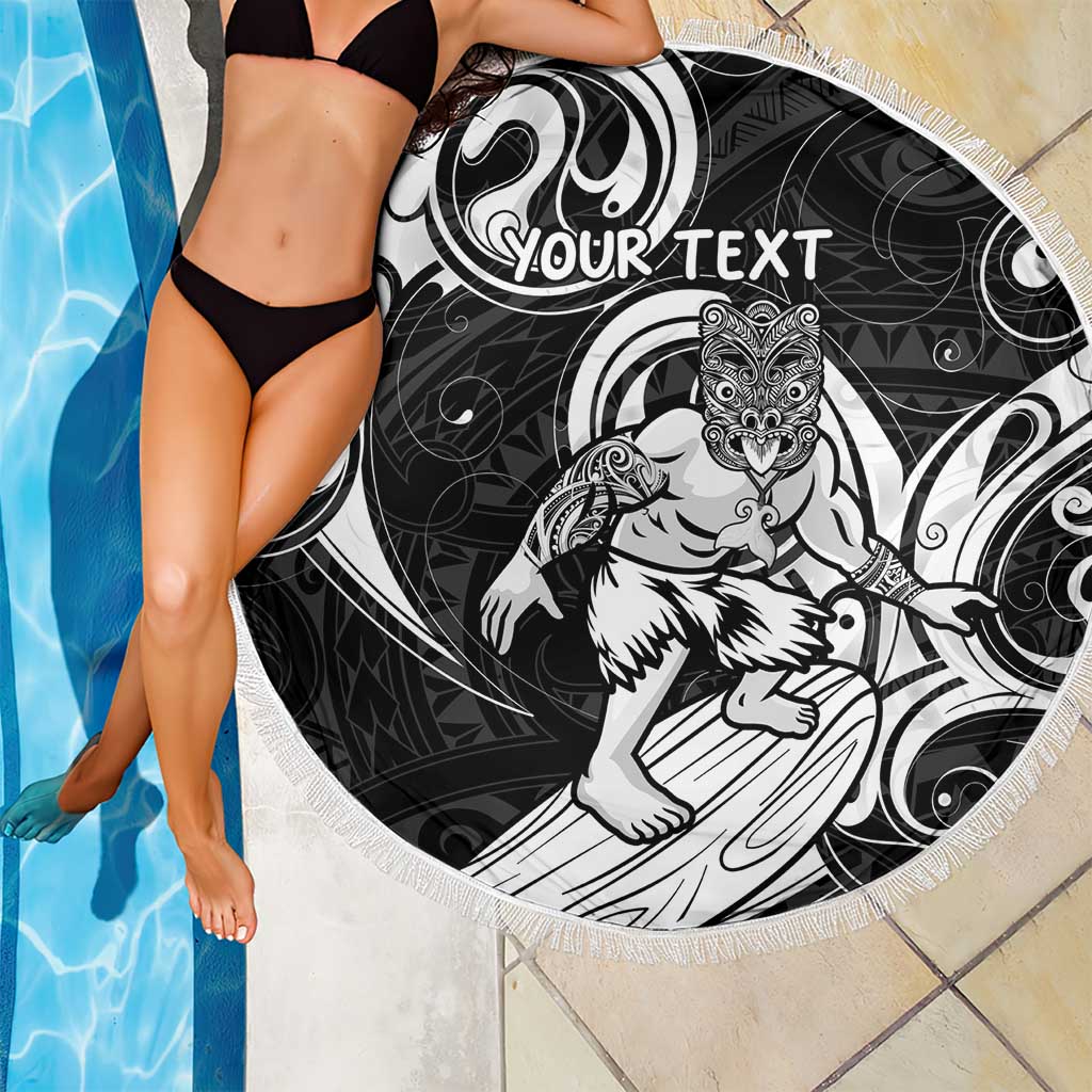 Personalised New Zealand Surfing Beach Blanket Aotearoa Maori Tiki Haka LT14 - Polynesian Pride