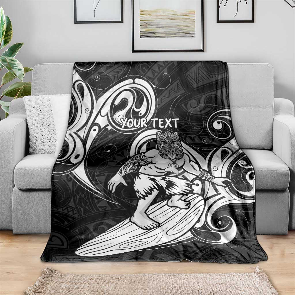 Personalised New Zealand Surfing Blanket Aotearoa Maori Tiki Haka LT14 - Polynesian Pride