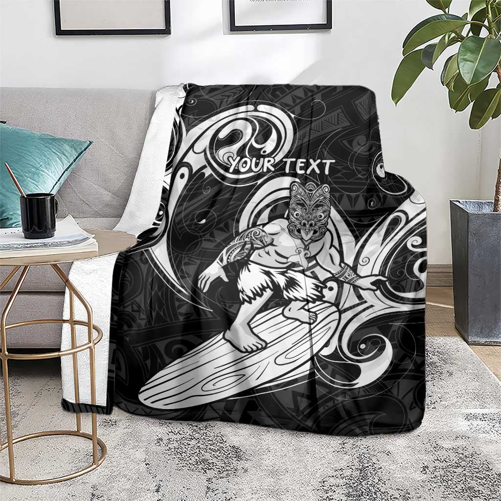 Personalised New Zealand Surfing Blanket Aotearoa Maori Tiki Haka LT14 - Polynesian Pride