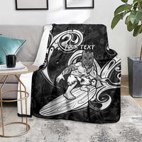 Personalised New Zealand Surfing Blanket Aotearoa Maori Tiki Haka LT14 - Polynesian Pride