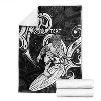 Personalised New Zealand Surfing Blanket Aotearoa Maori Tiki Haka LT14 - Polynesian Pride