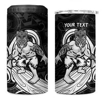 Personalised New Zealand Surfing 4 in 1 Can Cooler Tumbler Aotearoa Maori Tiki Haka LT14