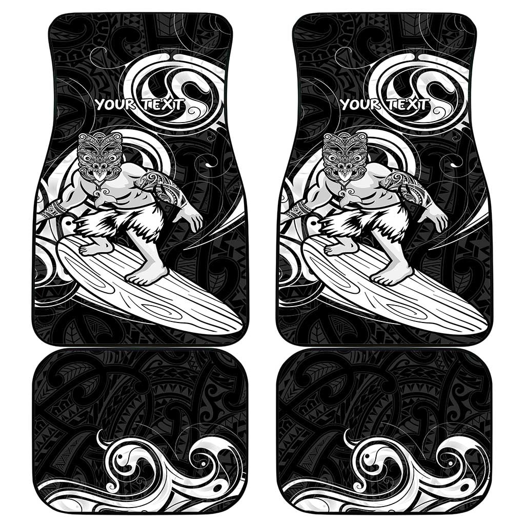 Personalised New Zealand Surfing Car Mats Aotearoa Maori Tiki Haka LT14 - Polynesian Pride
