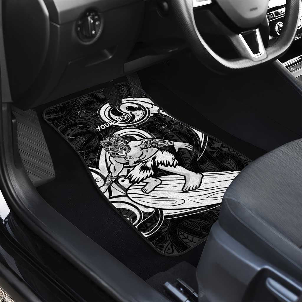 Personalised New Zealand Surfing Car Mats Aotearoa Maori Tiki Haka LT14 - Polynesian Pride