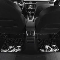 Personalised New Zealand Surfing Car Mats Aotearoa Maori Tiki Haka LT14 Set 2pcs - Back Black - Polynesian Pride