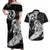 Personalised New Zealand Surfing Couples Matching Off Shoulder Maxi Dress and Hawaiian Shirt Aotearoa Maori Tiki Haka