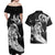 Personalised New Zealand Surfing Couples Matching Off Shoulder Maxi Dress and Hawaiian Shirt Aotearoa Maori Tiki Haka