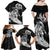 Personalised New Zealand Surfing Family Matching Off Shoulder Maxi Dress and Hawaiian Shirt Aotearoa Maori Tiki Haka