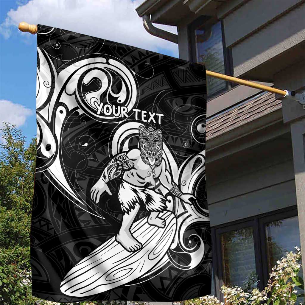 Personalised New Zealand Surfing Garden Flag Aotearoa Maori Tiki Haka LT14 - Polynesian Pride