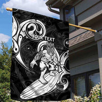 Personalised New Zealand Surfing Garden Flag Aotearoa Maori Tiki Haka LT14 - Polynesian Pride