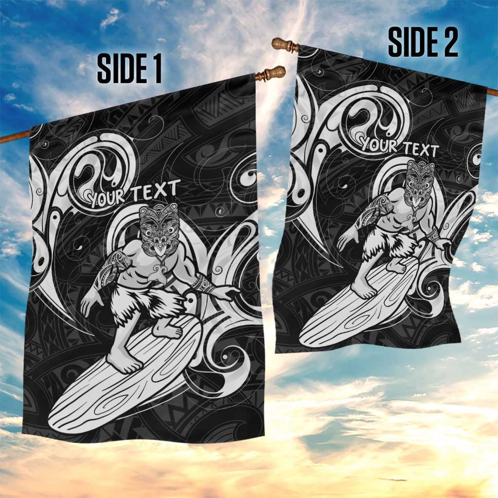 Personalised New Zealand Surfing Garden Flag Aotearoa Maori Tiki Haka LT14 - Polynesian Pride