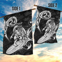 Personalised New Zealand Surfing Garden Flag Aotearoa Maori Tiki Haka LT14 - Polynesian Pride