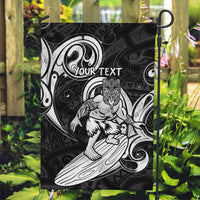Personalised New Zealand Surfing Garden Flag Aotearoa Maori Tiki Haka LT14 Garden Flag Black - Polynesian Pride