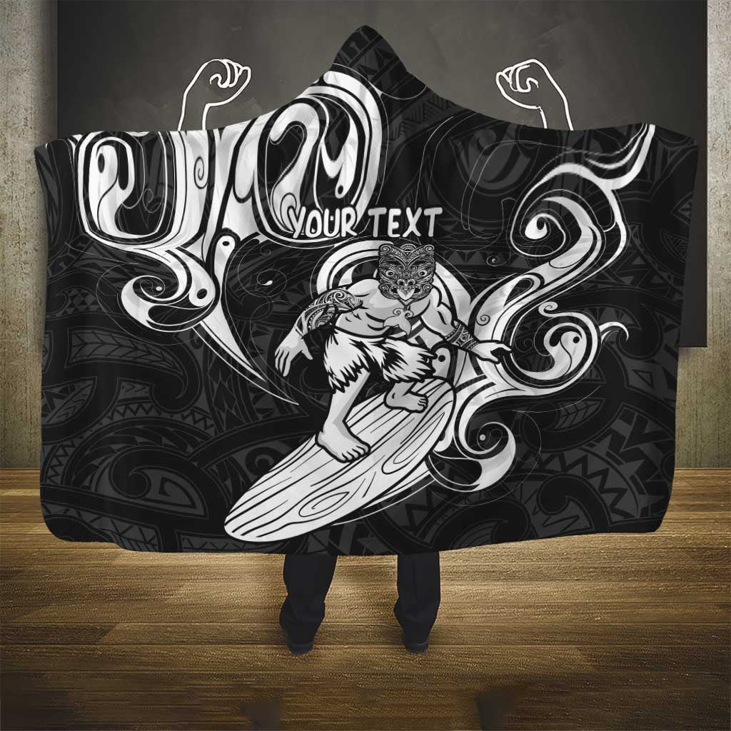Personalised New Zealand Surfing Hooded Blanket Aotearoa Maori Tiki Haka LT14 - Polynesian Pride