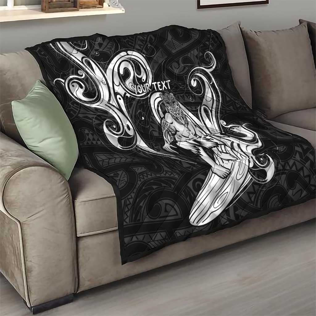 Personalised New Zealand Surfing Quilt Aotearoa Maori Tiki Haka