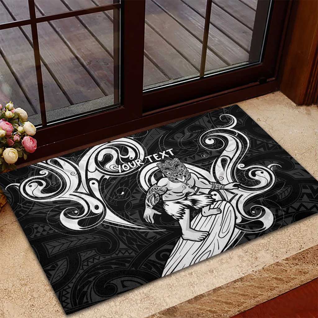 Personalised New Zealand Surfing Rubber Doormat Aotearoa Maori Tiki Haka LT14 - Polynesian Pride