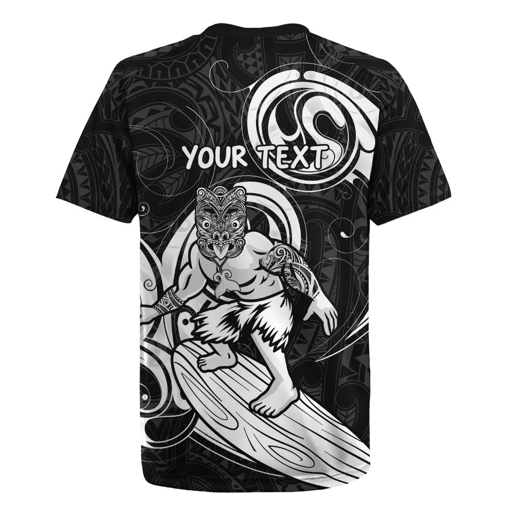 Personalised New Zealand Surfing Rugby Jersey Aotearoa Maori Tiki Haka