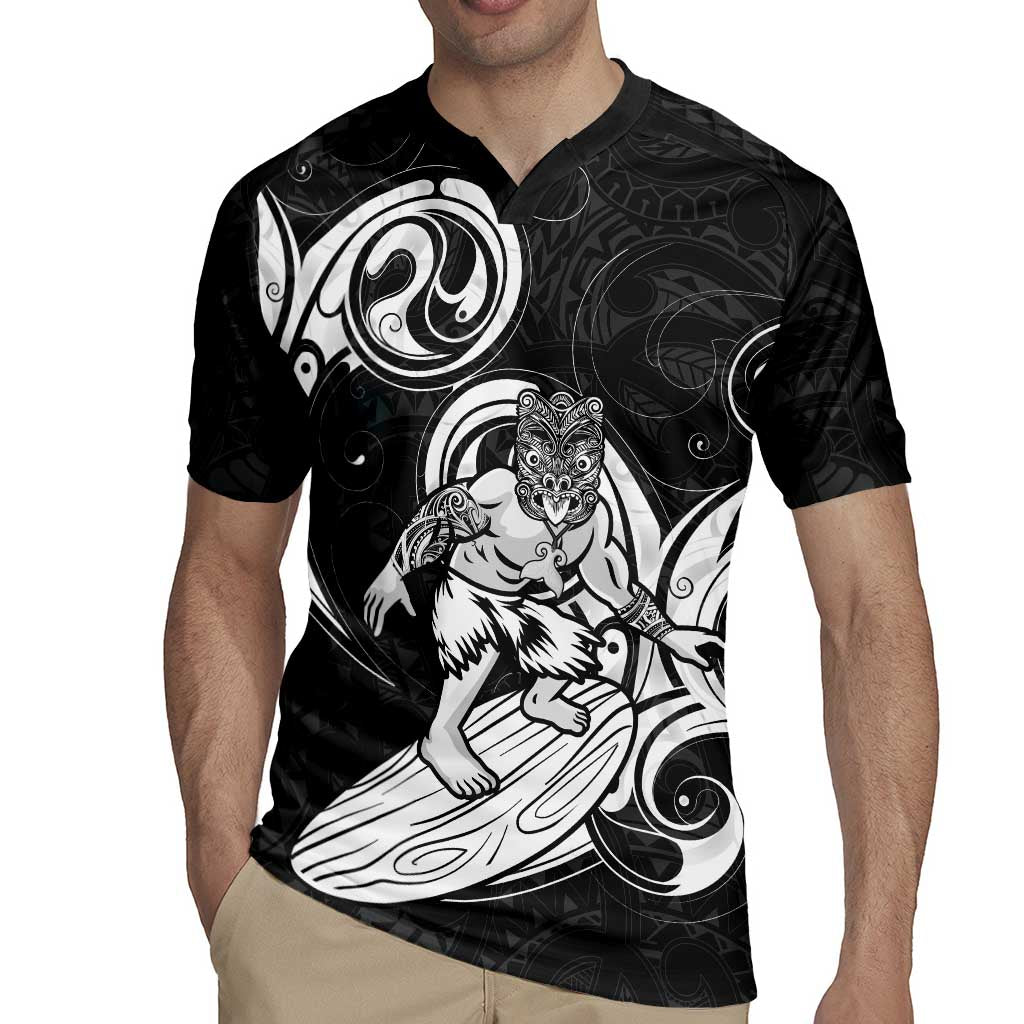 Personalised New Zealand Surfing Rugby Jersey Aotearoa Maori Tiki Haka