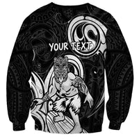 Personalised New Zealand Surfing Sweatshirt Aotearoa Maori Tiki Haka LT14 - Polynesian Pride
